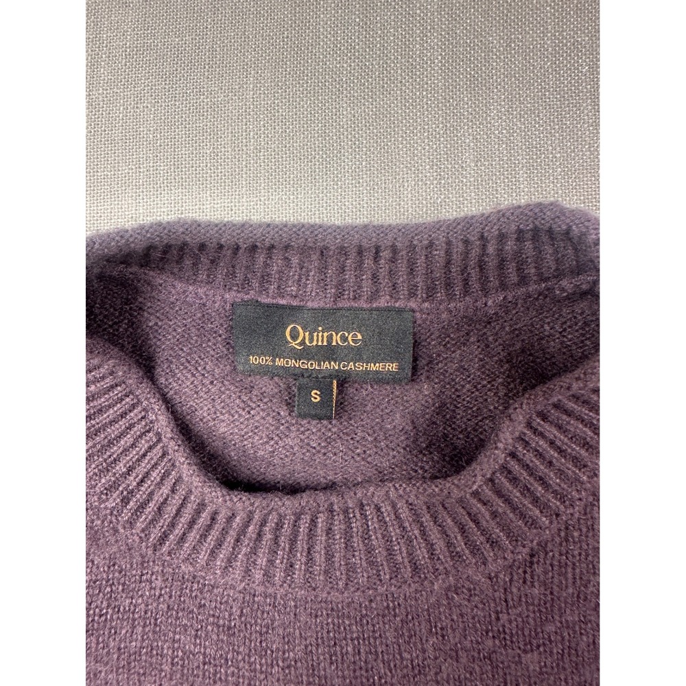 Quince Mongolian Cashmere Boxy Crewneck Sweater Deep Orchid Purple S - Picture 7 of 9